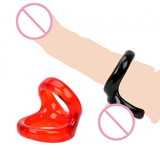 Easy Realese Duo Silicone Cock Ring Penis Halkası-Black