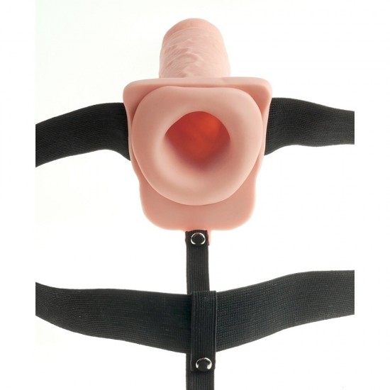 Pipedream Fetish Fantasy 11" Hollow Rechargeable Strap-On With Balls