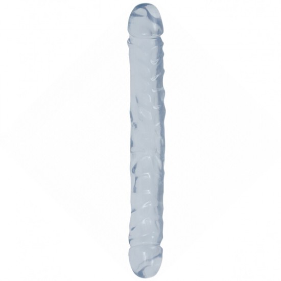 Doc Johnson Crystal Jellies Jr. Double Dong Dildo Transparent Jel Doku 30 cm