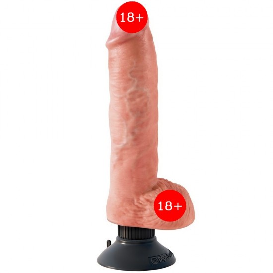 Pipedream King Cock 10 İnch Vibrating Cock With Balls Flesh Titreşimli Penis