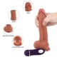 Dildo Series Crowleys 18 Cm Ekstra Yumuşak Çift Katmanlı Realistik Vibratör SQ-WBD10009-V