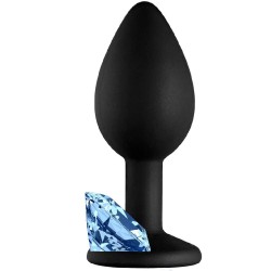 Anal Fantasy Silicone Black Taşlı Silikon Anal Plug