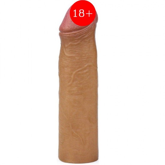 Lovetoy Nature Extender Penis Sleeve Platinum Silikon Gerçek Doku Eğik Penis Kılıfı LV4213B