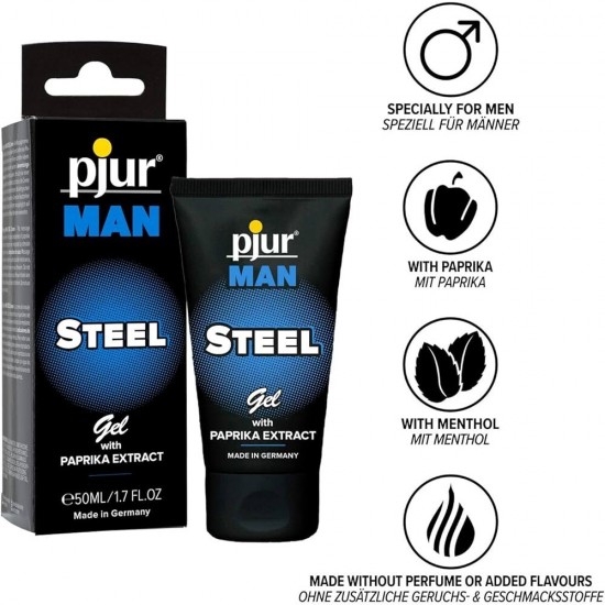 Pjur Man Steel Gel Raprika Extract 50 Ml Erkeklere Özel Jel