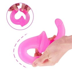 Agr Medikal Silikon Lezbiyen Strapless Strap-On Dildo-Pembe