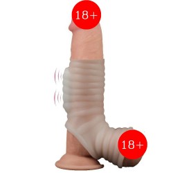 Lovetoy Vibrating Silk Knights Ring with Scrotum Sleeve Penis Kılıfı LV343118