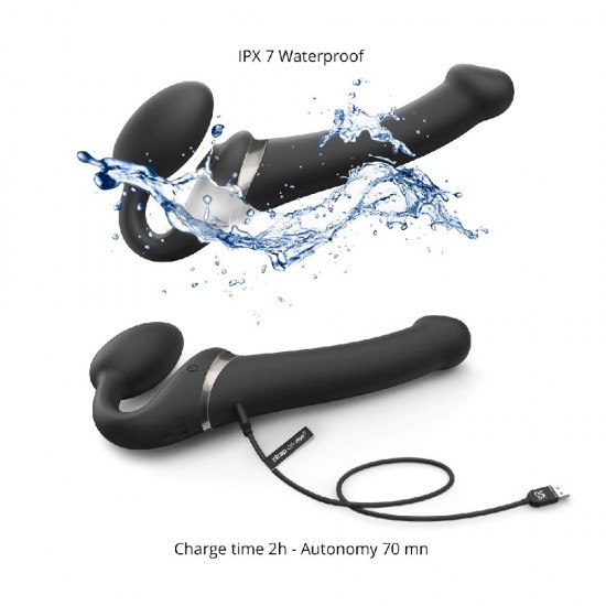 Strap-On Me Multi Orgasm Strapless Strapon Black Large 3 Motor Vibratör