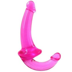 Agr Medikal Silikon Lezbiyen Strapless Strap-On Dildo-Pembe