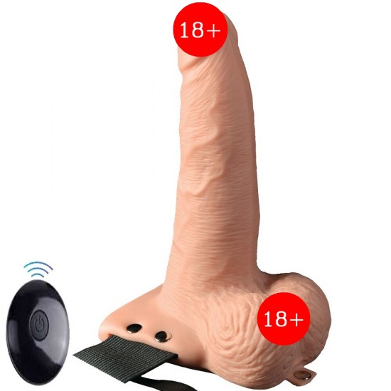 Pipedream Fetish Fantasy Series Remote Control Vibrating Strap-On with Balls 6 Inch