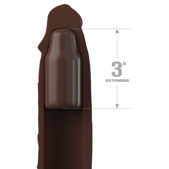 Pipedream Fantasy X-Tensions Elite 3'' Longer Strap Penis Sleeve Brown