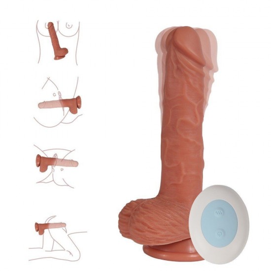 Shequ William Telescopic Dildo İleri Geri Hareketli Realistik Penis SQ-T10014