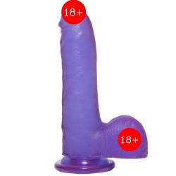 Doc Johnson Crystal Jellies Dildo Purple 18 cm Realistik Penis