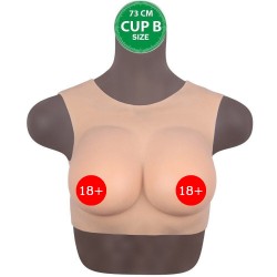 Bodysuit Crossdresser Brown Askılı Silikon Giyilebilir Göğüs Cup B